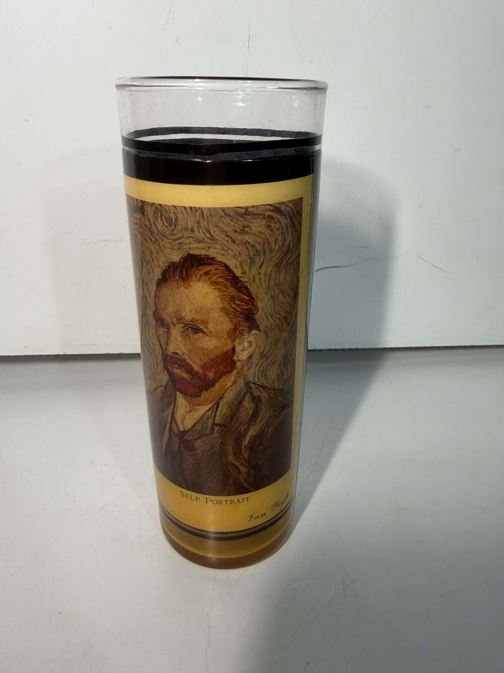 Vintage 1968 Jim Beam 'Modern Masters' Highball Glass - Van Gogh Self-Portrait